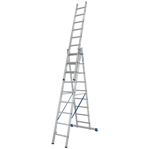 Krause Stabilo Vielzweckleiter 3x9 Sprossen - Universelle Leiter für jeden Einsatz (133755)
