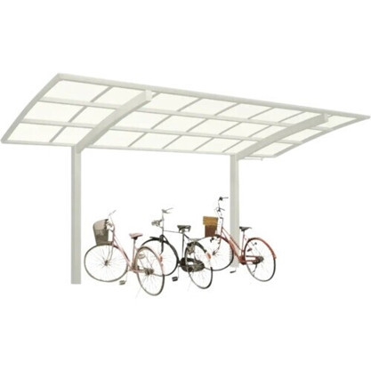 Ximax Portoforte Mini Typ 60 - Aluminium Eloxiert Carport (Sonderlänge: 201 x 495,4 cm) im Edelstahl-Look
