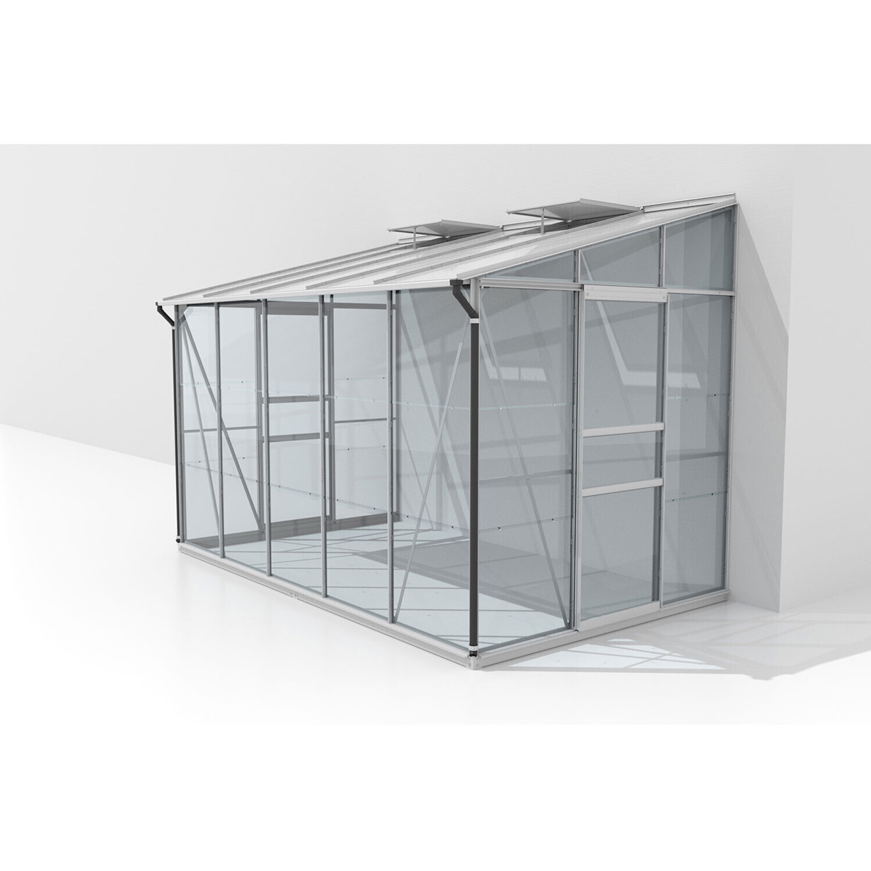 Vitavia Ida 6500 Gewächshaus - 3 mm ESG, 6 mm HKP, Aluminium in Silber