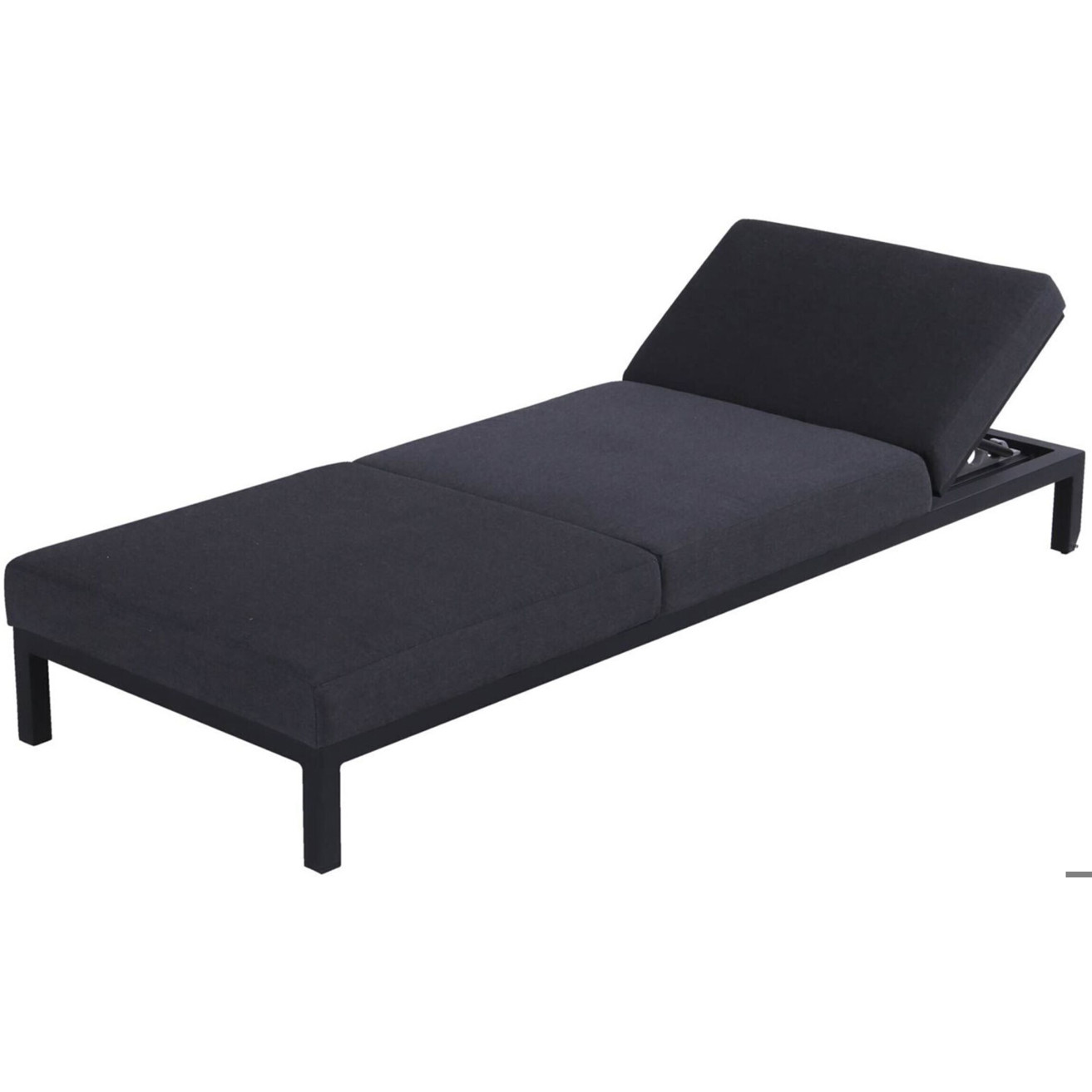 Hartman Adam Sooty Alu/Sunbrella Gartenliege 195x70x30cm, verstellbare Rückenlehne inkl. Kopfkissen, Schwarz (22033758)