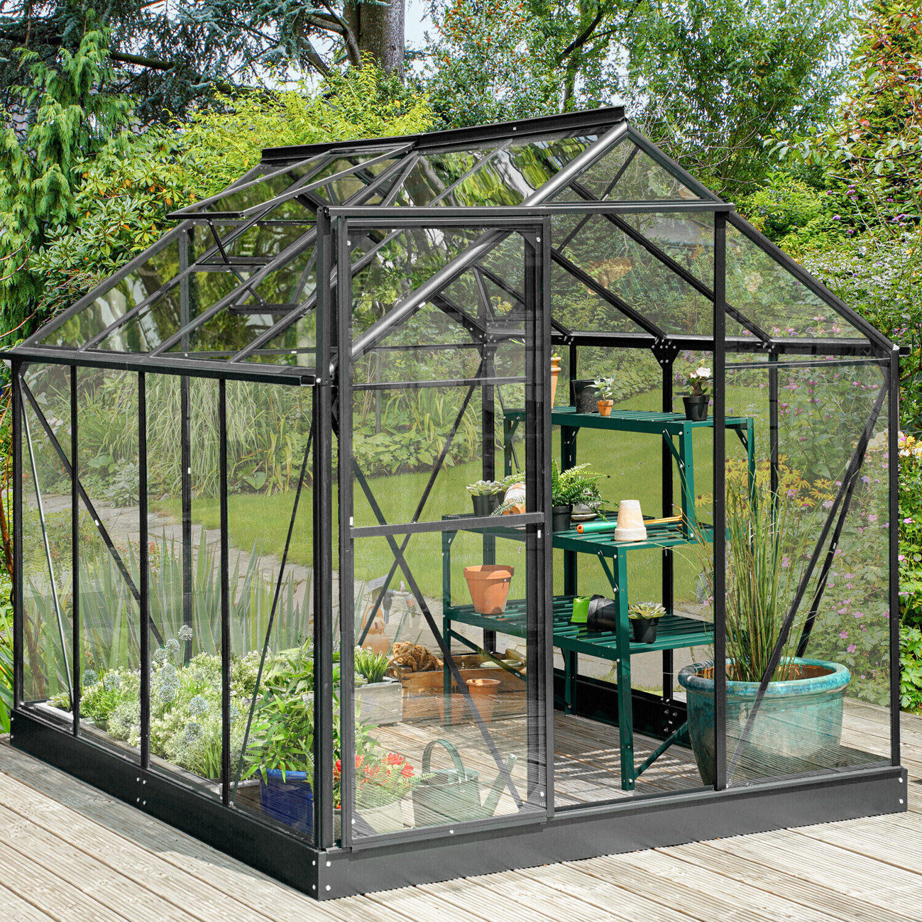 Vitavia Triton 5000 | Gewächshaus (3mm ESG | Aluminium Schwarz)