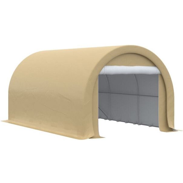 Outsunny Galvanisierter Stahl Carport - 500 x 300 x 240 cm - Beige