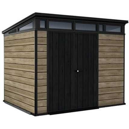 Keter Ashwood Signature Gartenhaus 9x7 mit Fußboden – Anthrazit/Braun