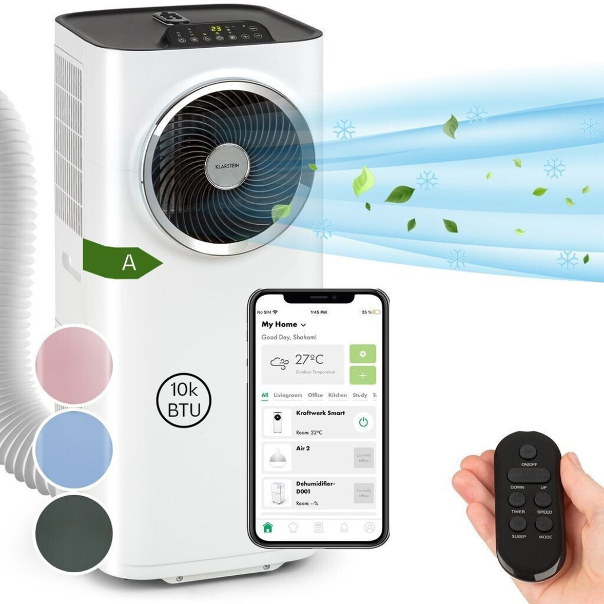 Klarstein Smart 10K Klimaanlage - Weiß, Energiesparend & Effizient