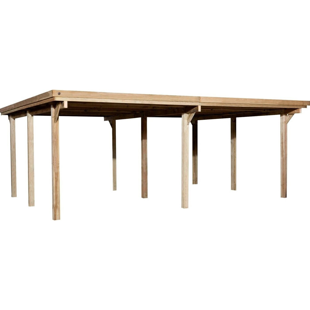Weka Doppelcarport 618 - Großraum Carport mit 603x512 cm und 215 cm Einfahrtshöhe