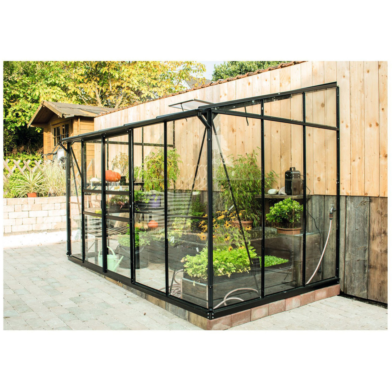 Vitavia Osiris 5200 Gewächshaus mit 6 mm HKP Dach & 3 mm ESG Wänden - Alu Schwarz